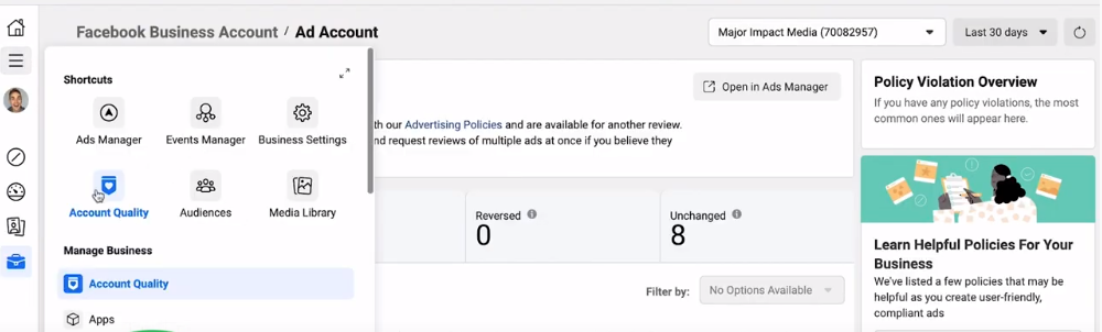 how to know the reason for facebook ads disapproved